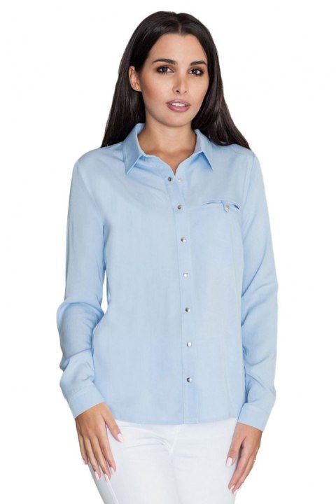 Koszula Damska Model M581 Sky Blue - Figl Figl Koszula Damska Model M581 Sky Blue - Figl Figl
