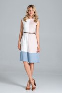 Sukienka Model M815 Ecru/Pink/Blue - Figl Figl Sukienka Model M815 Ecru/Pink/Blue - Figl Figl