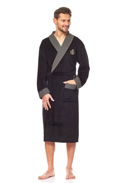 Szlafrok Męski Model Duke 9102 Black - L&L collection L&L collection Szlafrok Męski Model Duke 9102 Black - L&L collection L&L collection
