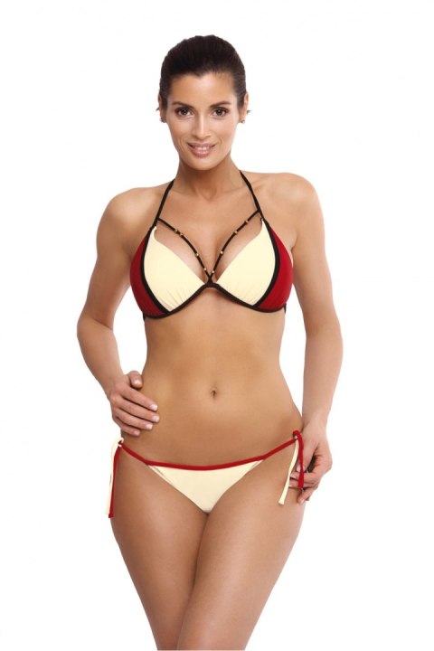 Kostium dwuczęściowy Kostium Kąpielowy Model Lara Vanilla-Coccinella M-511 Wanilia/Red - Marko Marko Kostium dwuczęściowy Kostium Kąpielowy Model Lara Vanilla-Coccinella M-511 Wanilia/Red - Marko Marko