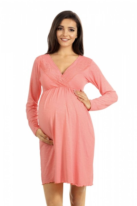 Koszulka nocna Koszula Nocna Ciążowa Model 3102 Pink - Lupo Line Lupo Line Koszulka nocna Koszula Nocna Ciążowa Model 3102 Pink - Lupo Line Lupo Line