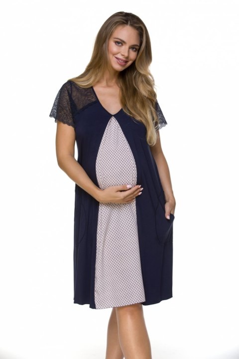 Koszulka nocna Koszula Nocna Ciążowa Model 3119 Navy - Lupo Line Lupo Line Koszulka nocna Koszula Nocna Ciążowa Model 3119 Navy - Lupo Line Lupo Line