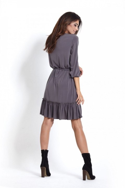 Sukienka Model Roksana 221 Grafit - IVON IVON Sukienka Model Roksana 221 Grafit - IVON IVON
