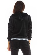 Bluza Damska Model A371 Black Welur - awama Awama Bluza Damska Model A371 Black Welur - awama Awama