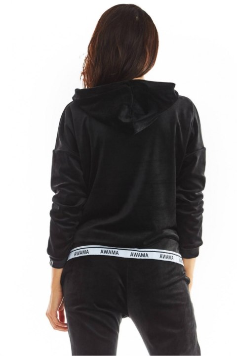 Bluza Damska Model A371 Black Welur - awama Awama Bluza Damska Model A371 Black Welur - awama Awama