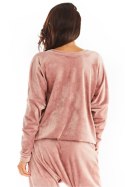 Bluza Damska Model A376 Pink Welur - awama Awama Bluza Damska Model A376 Pink Welur - awama Awama