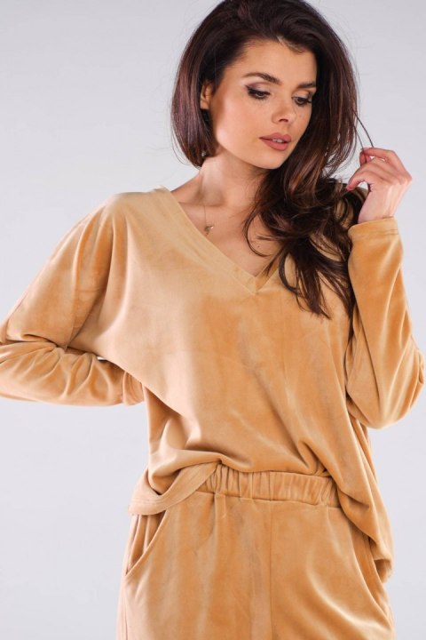 Bluzka Damska Model A417 Beige - awama Awama Bluzka Damska Model A417 Beige - awama Awama