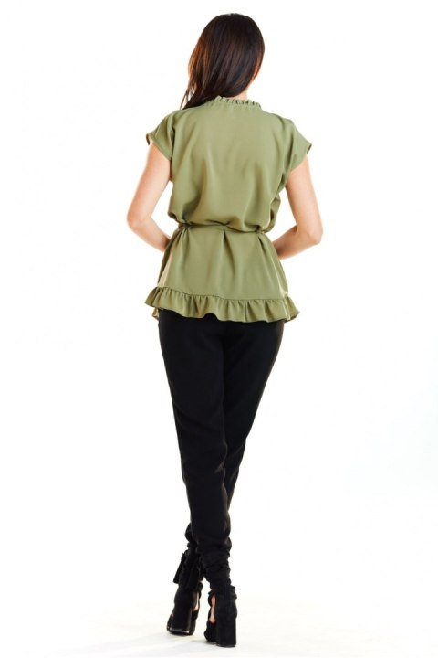Bluzka Model A269 Khaki - awama Awama Bluzka Model A269 Khaki - awama Awama