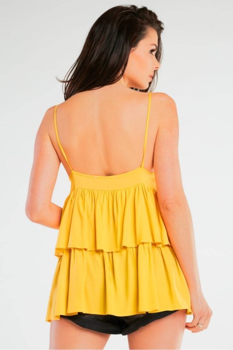 Bluzka Model A432 Yellow - awama Awama Bluzka Model A432 Yellow - awama Awama