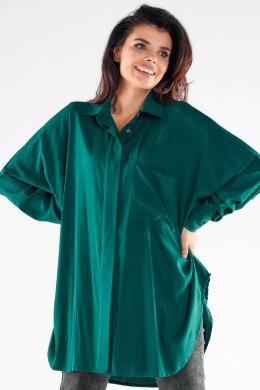 Koszula Damska Model A528 Bottle Green - awama Awama