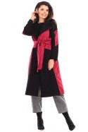 Płaszcz Damski Model A463 Bordo - awama Awama Płaszcz Damski Model A463 Bordo - awama Awama