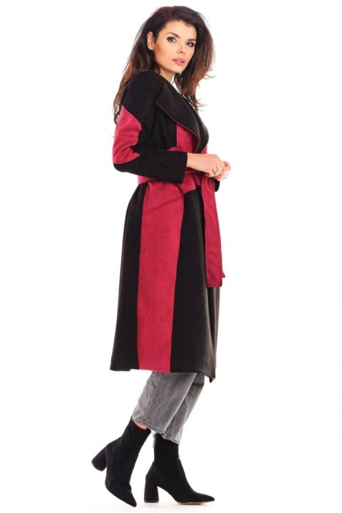 Płaszcz Damski Model A463 Bordo - awama Awama Płaszcz Damski Model A463 Bordo - awama Awama