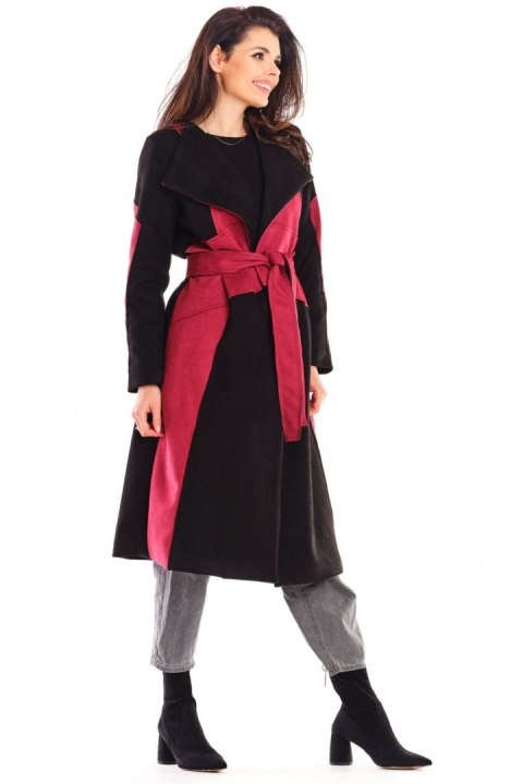 Płaszcz Damski Model A463 Bordo - awama Awama Płaszcz Damski Model A463 Bordo - awama Awama