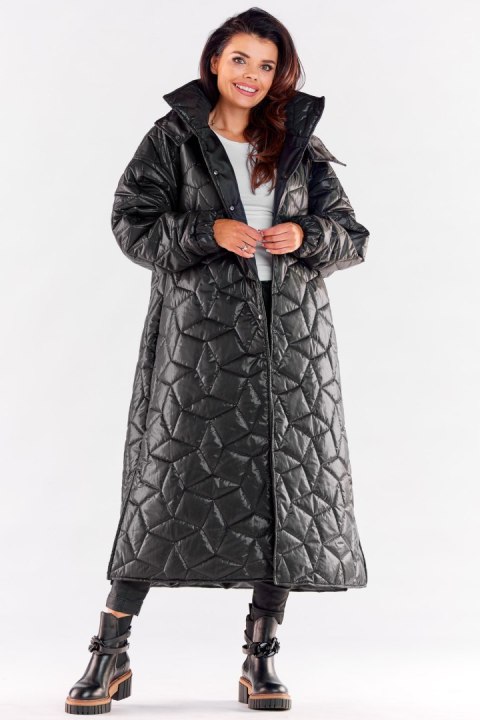 Płaszcz Damski Model A537 Black - awama Awama Płaszcz Damski Model A537 Black - awama Awama