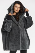 Płaszcz Damski Model A681 Grey - awama Awama Płaszcz Damski Model A681 Grey - awama Awama