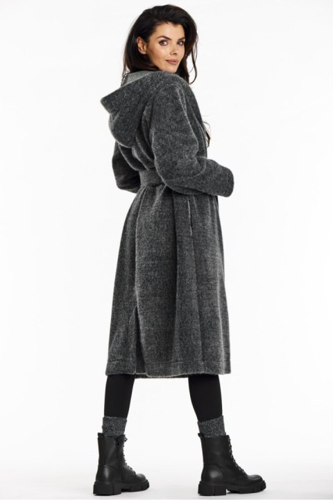 Płaszcz Damski Model A682 Grey - awama Awama Płaszcz Damski Model A682 Grey - awama Awama