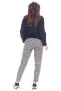 Spodnie Damskie Model A365 Navy Krata - awama Awama Spodnie Damskie Model A365 Navy Krata - awama Awama