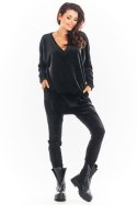 Spodnie Damskie Model A377 Black Welur - awama Awama Spodnie Damskie Model A377 Black Welur - awama Awama