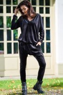 Spodnie Damskie Model A377 Black Welur - awama Awama Spodnie Damskie Model A377 Black Welur - awama Awama