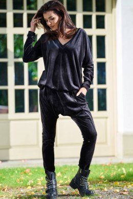 Spodnie Damskie Model A377 Black Welur - awama Awama