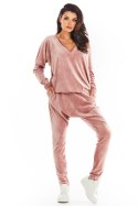 Spodnie Damskie Model A377 Pink Welur - awama Awama Spodnie Damskie Model A377 Pink Welur - awama Awama