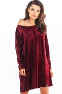 Sukienka Model A370 Bordo Welur - awama Awama