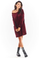 Sukienka Model A370 Bordo Welur - awama Awama