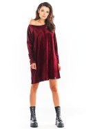 Sukienka Model A370 Bordo Welur - awama Awama