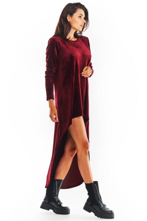 Sukienka Model A379 Bordo Welur - awama Awama Sukienka Model A379 Bordo Welur - awama Awama