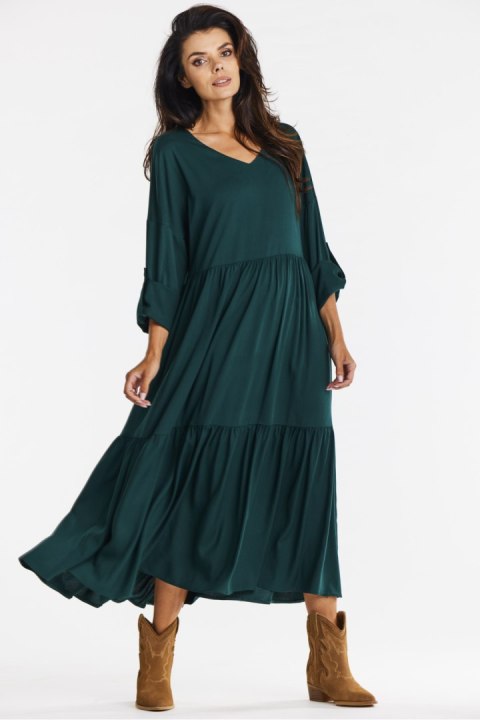 Sukienka Model A669 Bottle Green - awama Awama Sukienka Model A669 Bottle Green - awama Awama