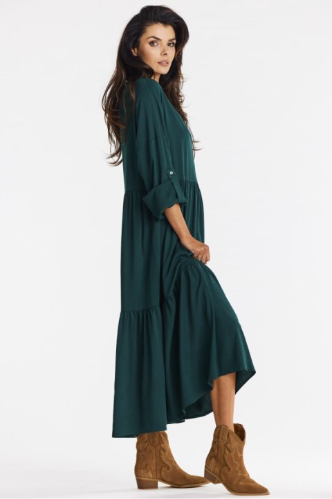 Sukienka Model A669 Bottle Green - awama Awama Sukienka Model A669 Bottle Green - awama Awama