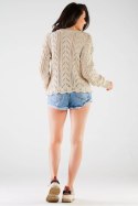 Sweter Damski Model A446 Beige - awama Awama Sweter Damski Model A446 Beige - awama Awama