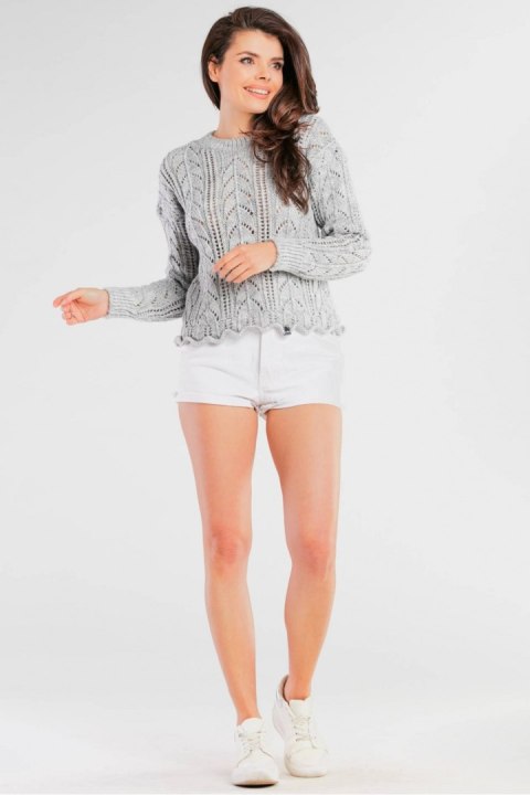 Sweter Damski Model A446 Grey - awama Awama Sweter Damski Model A446 Grey - awama Awama