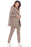 Żakiet Model A364 Brown Krata - awama Awama Żakiet Model A364 Brown Krata - awama Awama