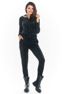 Bluza Damska Model A373 Black Welur - awama Awama Bluza Damska Model A373 Black Welur - awama Awama
