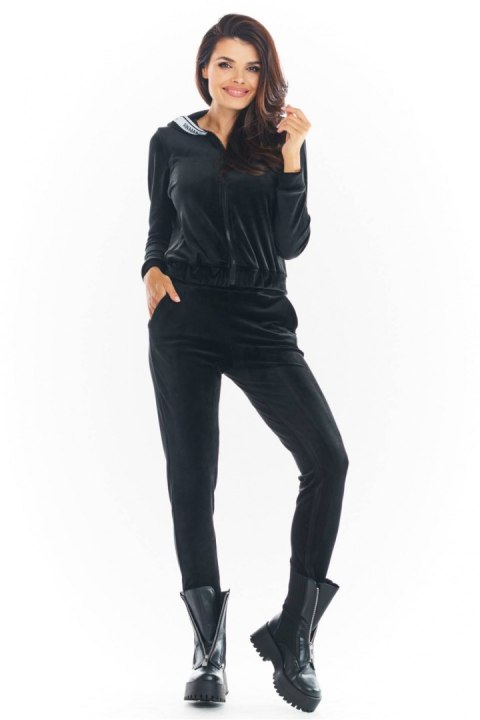 Bluza Damska Model A373 Black Welur - awama Awama Bluza Damska Model A373 Black Welur - awama Awama