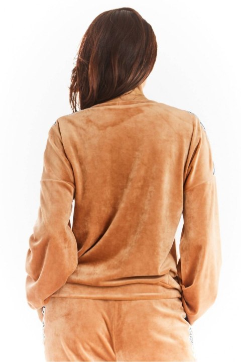 Bluza Damska Model A374 Beige Welur - awama Awama Bluza Damska Model A374 Beige Welur - awama Awama