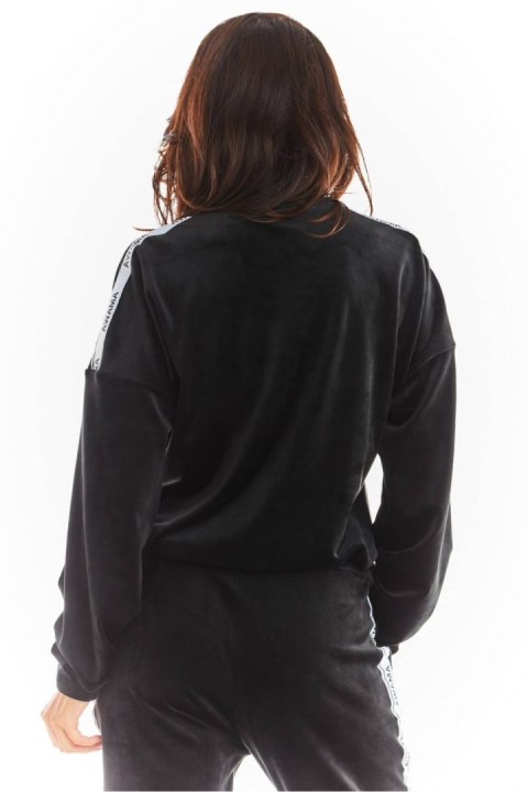 Bluza Damska Model A374 Black Welur - awama Awama Bluza Damska Model A374 Black Welur - awama Awama