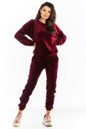 Bluza Damska Model A374 Bordo Welur - awama Awama Bluza Damska Model A374 Bordo Welur - awama Awama