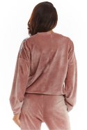 Bluza Damska Model A374 Pink Welur - awama Awama Bluza Damska Model A374 Pink Welur - awama Awama
