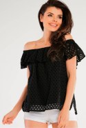 Bluzka Model A437 Black - awama Awama Bluzka Model A437 Black - awama Awama