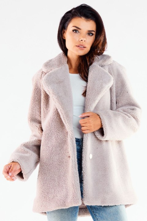 Płaszcz Damski Model A534 Beige - awama Awama Płaszcz Damski Model A534 Beige - awama Awama