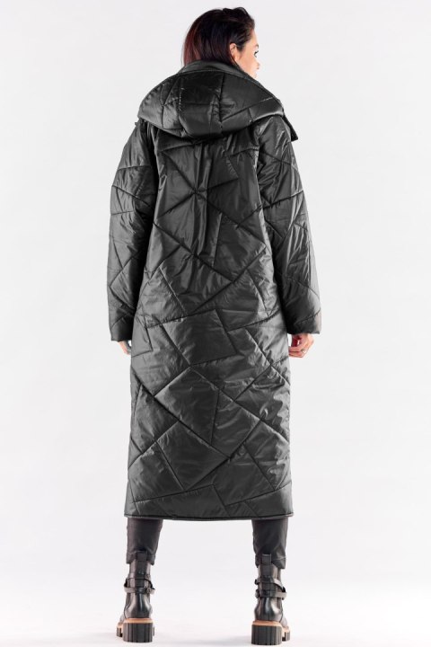 Płaszcz Damski Model A541 Black - awama Awama Płaszcz Damski Model A541 Black - awama Awama
