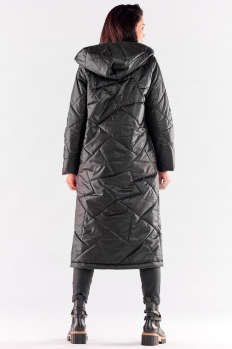 Płaszcz Damski Model A542 Black - awama Awama Płaszcz Damski Model A542 Black - awama Awama