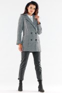 Płaszcz Damski Model A546 Houndstooth - awama Awama Płaszcz Damski Model A546 Houndstooth - awama Awama