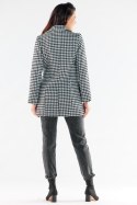 Płaszcz Damski Model A546 Houndstooth - awama Awama Płaszcz Damski Model A546 Houndstooth - awama Awama