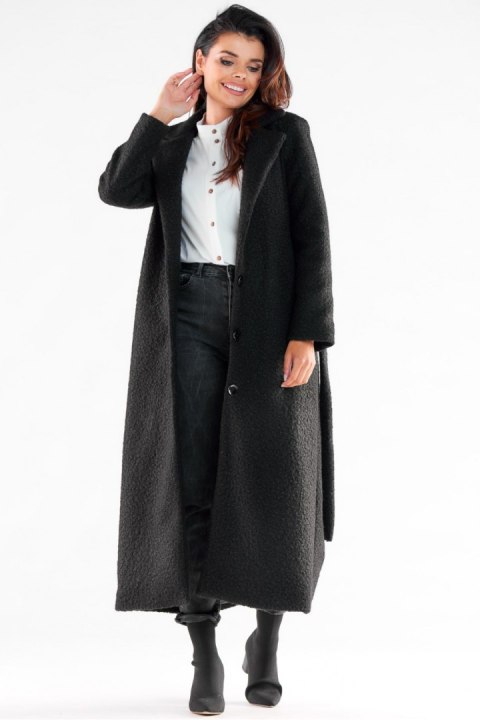 Płaszcz Damski Model A547 Black - awama Awama Płaszcz Damski Model A547 Black - awama Awama