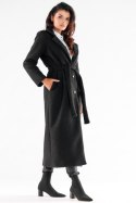 Płaszcz Damski Model A547 Black - awama Awama Płaszcz Damski Model A547 Black - awama Awama