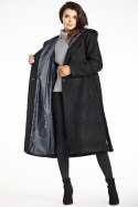 Płaszcz Damski Model A680 Black - awama Awama Płaszcz Damski Model A680 Black - awama Awama