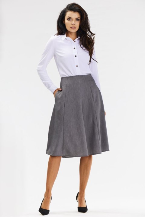 Spódnica Model A673 Grey - awama Awama Spódnica Model A673 Grey - awama Awama